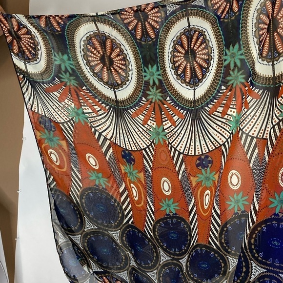 123 Boho Style Sheer Shirt Sz One Size - Picture 4 of 5